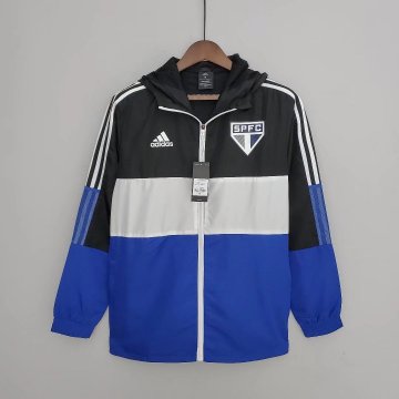 Sao Paulo FC 2022-23 Black&White&Blue Soccer Windrunner Jacket Men's