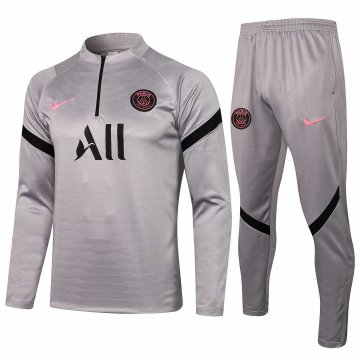 2021-22 PSG Light Grey Half Zip Football Training Suit Men's