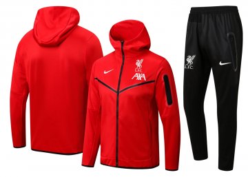 Liverpool 2022-23 Hoodie Red Soccer Training Suit Jacket + Pants Men's