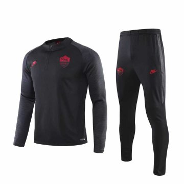 2019-20 AS Roma Half Zip Royal Black Men's Football Training Suit(Jacket + Pants)