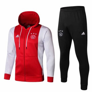 2019-20 Ajax Hoodie Red Men's Football Training Suit(Jacket + Pants)
