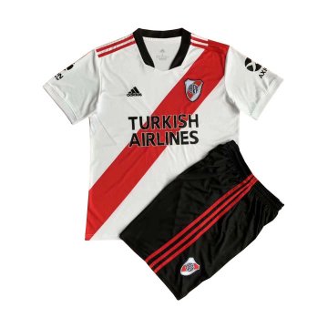 2021-22 River Plate Home Football Jersey Shirts + Short Kid's