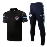 Manchester City 2022-23 Black Soccer Polo + Pants Men's