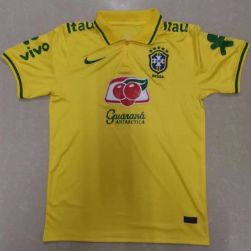 Brazil 2022 Yellow Soccer Polo Jersey Men's