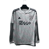 #Long Sleeve Ajax 2023-24 Away Soccer Jerseys Men's
