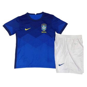 2020 Brazil Away Kids Football Kit(Shirt+Shorts)