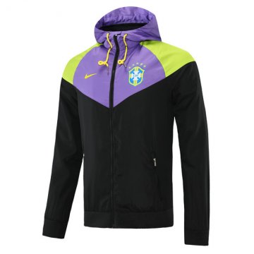 Brazil 2022 Hoodie Purple - Black All Weather Windrunner Soccer Jacket Men's