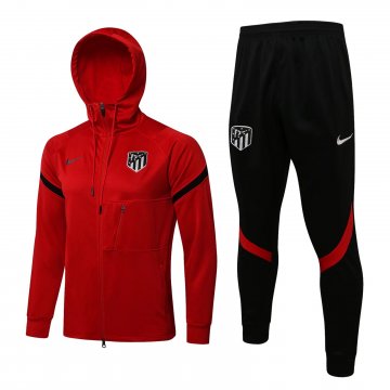 Atletcico Madrid 2021-22 Hoodie Red Soccer Training Suit Jacket + Pants Men's