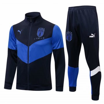 Italy 2021-22 Navy Jacket + Pants Soccer Training Suit Men's