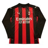 2020-21 AC Milan Home Men LS Football Jersey Shirts