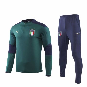 2019-20 Italy Half Zip Green Football Training Suit (Jacket + Pants )