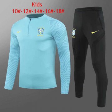 2020-21 Brazil Light Blue Football Training Suit Kids