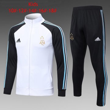 Argentina 2023 White Soccer Jacket + Pants Kid's