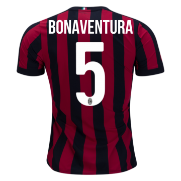 2017-18 AC Milan Home Red&Black Stripes Football Jersey Shirts Giacomo Bonaventura #5