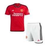 Manchester United 2023-24 Home Soccer Jerseys + Short Kid's