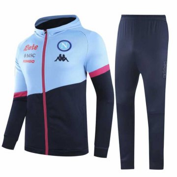 2020-21 Napoli Blue Men Hoodie Football Training Suit(Jacket + Pants)