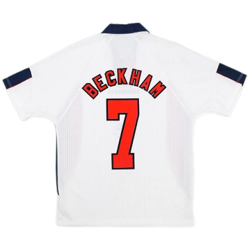 #Retro Beckham #7 England 1998 Home Soccer Jerseys Men's