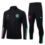 Bayern Munich 2023-24 Black Soccer Jacket + Pants Men's