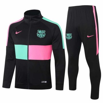 2020-21 Barcelona Black High Collar Men's Football Training Suit(Jacket + Pants)