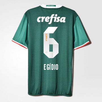 2016-17 Palmeiras Home Green Football Jersey Shirts Egidio #6 [Palmeiras-bt011]