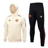 #Hoodie Manchester United 2023-24 Cream Soccer Jacket + Pants Men's