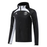 #Hoodie PSG x Jordan 2021-22 Black All Weather Windrunner Soccer Jacket Men's