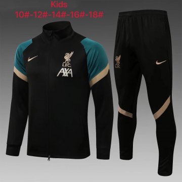 Liverpool 2021-22 Black GG Soccer Training Suit Jacket + Pants Kid's