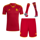 Roma 2023/24 Home Soccer Jerseys + Short + Socks Men's