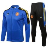 Manchester United 2021-22 Blue Soccer Traning Suit (Jacket + Pants) Men's