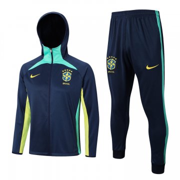 #Hoodie Brazil 2023 Navy Soccer Jacket + Pants Men's