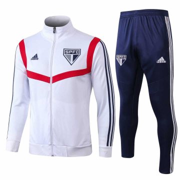 2019-20 Sao Paulo FC White Men's Football Training Suit(Jacket + Pants)