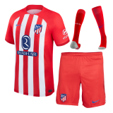 Atletico Madrid 2023-24 Home Soccer Jerseys + Short + Socks Men's