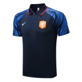 Netherlands 2022 Navy Soccer Polo Jerseys Men's