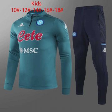 2020-21 Napoli Green Kids Half Zip Football Training Suit(Jacket + Pants)