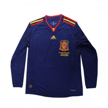 #Retro Spain 2010 Away Long Sleeve Soccer Jerseys Men's