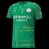 Manchester City 2021-22 Goalkeeper Green Short Sleeve Men's Soccer Jerseys