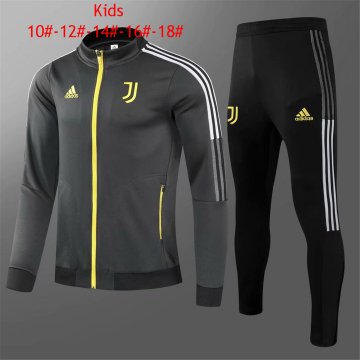 2021-22 Juventus Grey Football Training Suit(Jacket + Pants) Kid's