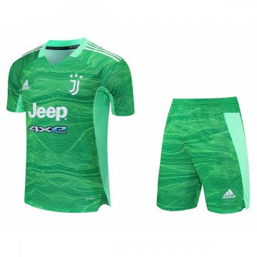 Juventus 2021-22 Goalkeeper Green Soccer Jerseys + Short Men's