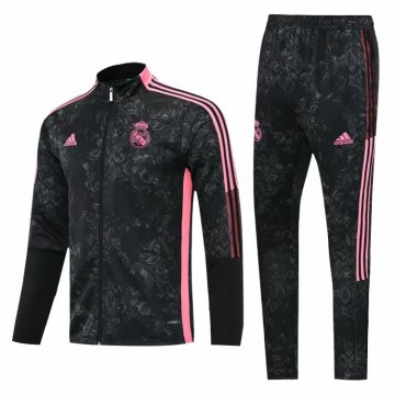 2021-22 Real Madrid Black Football Training Suit(Jacket + Pants) Men's