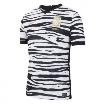 2020 South Korea Away Black & White Stripes Men Football Jersey Shirts