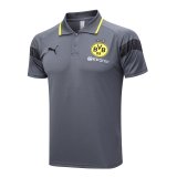 Borussia Dortmund 2023-24 Grey Soccer Polo Jerseys Men's