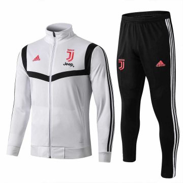 2019-20 Juventus High Neck White Men's Football Training Suit(Jacket + Pants)