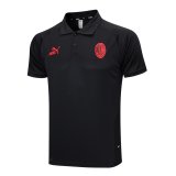 AC Milan 2023-24 Black Soccer Polo Jerseys Men's