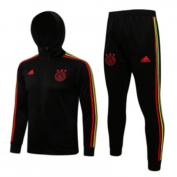 Ajax 2021-22 Hoodie Black Soccer Training Suit Jacket + Pants Men's