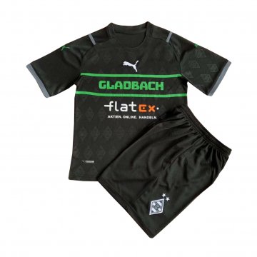 2021-22 VfL Borussia Monchengladbach Black Football Jersey Shirts + Short Kid's