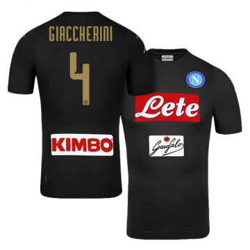 2016-17 Napoli Third Black Football Jersey Shirts #4 Emanuele Giaccherini