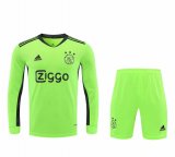 2020-21 Ajax Goalkeeper Green Long Sleeve Men Football Jersey Shirts + Shorts Set