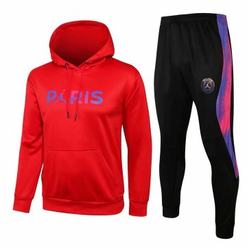 2021-22 PSG x Jordan Hoodie Red Football Training Suit (Sweatshirt + Pants) Men's