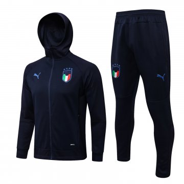 Italy 2021-22 Hoodie Royal Soccer Training Suit Jacket + Pants Men's