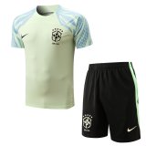 Brazil 2022 Lemon Green Soccer Jerseys + Short Men's